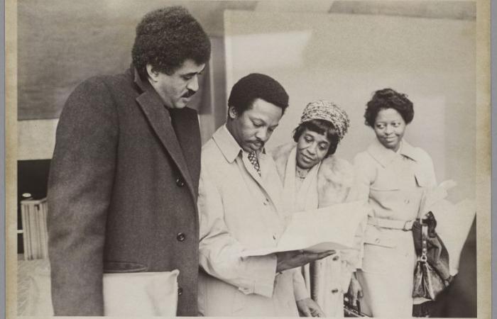 Clarence G. Williams with educators at conference, 1970s