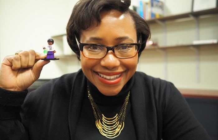 Paula Hammond and Lego doppelganger, 2015