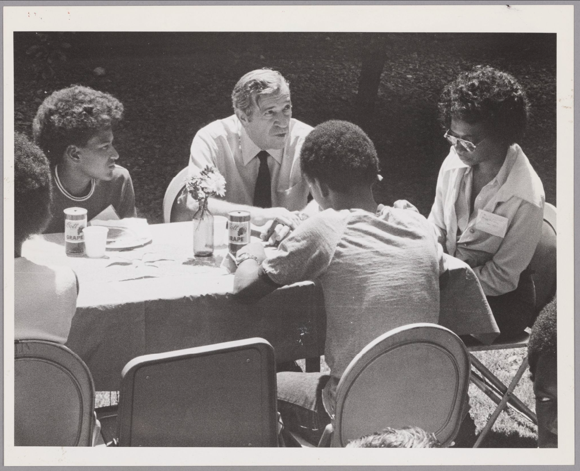 Jerome Bert Wiesner and others at Project Interphase luncheon, 1974