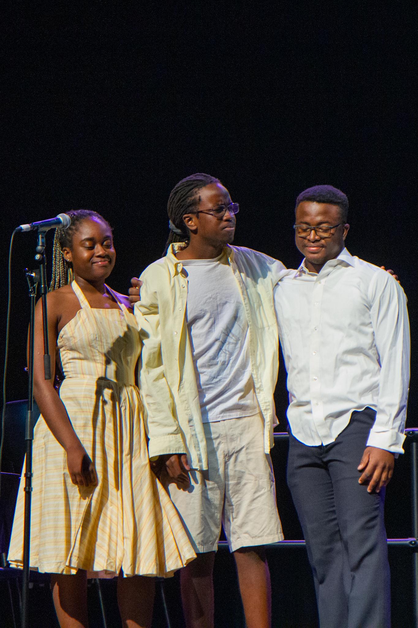 Bukunmi Shodipo, Irura Nyiha , and Jean Billa in "Nkrumah's Last Day," 2022