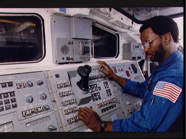 Ron McNair during astronaut training, 1983